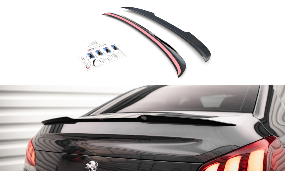 Heck Spoiler Aufsatz Abrisskante passend für Peugeot 508 GT Mk1 FL schwarz Hochglanz