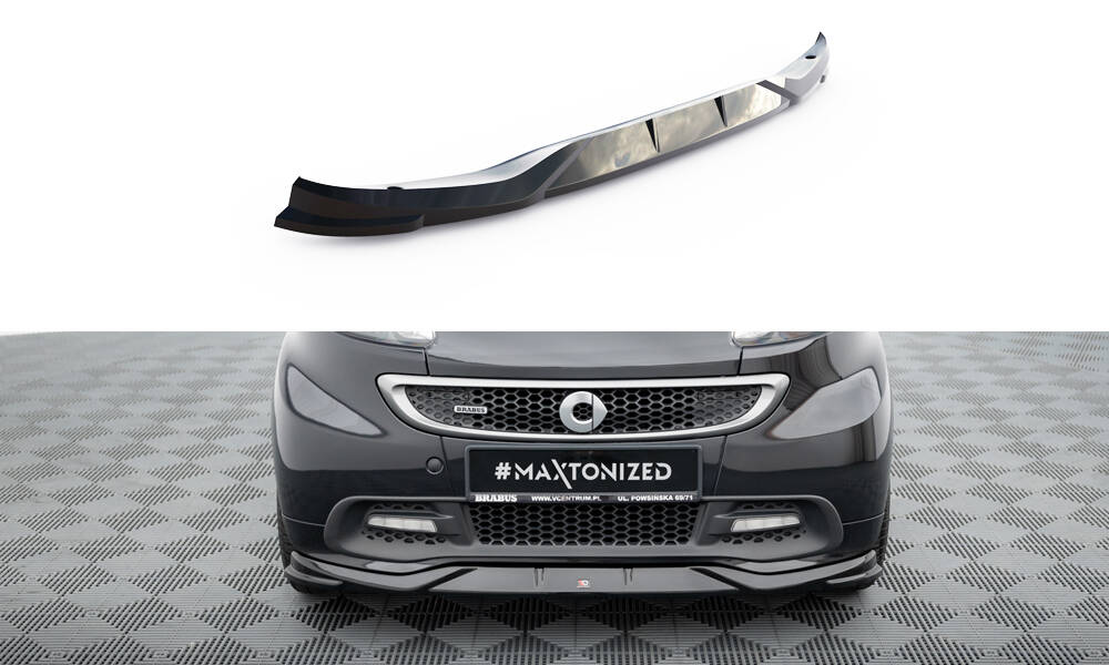 Frontlippe passend für Brabus Smart Fortwo C451 FL schwarz Hochglanz