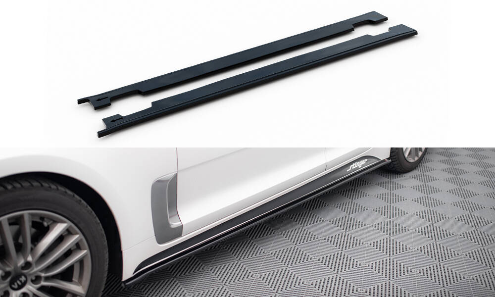 Seitenschweller Ansatz für Kia Stinger GT / GT-Line / Standard Mk1 schwarz Hochglanz
