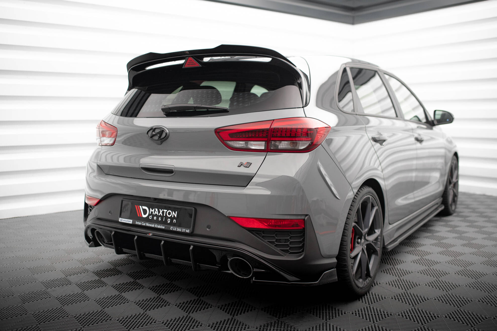 Street+ Heck Ansatz Flaps V.6 passend für Hyundai I30 N Hatchback Mk3 FL schwarz Hochglanz