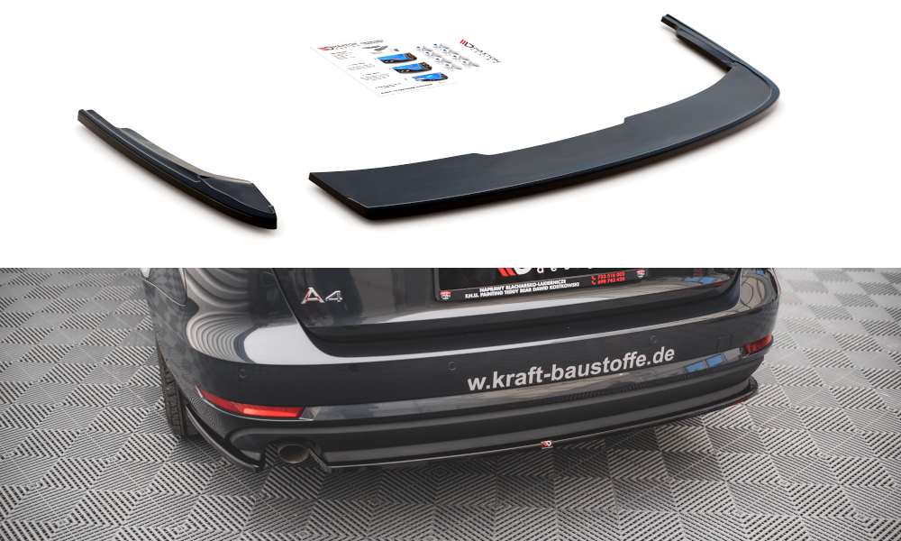 Street+ Heck Ansatz Flaps passend für Audi A4 B9 schwarz Hochglanz