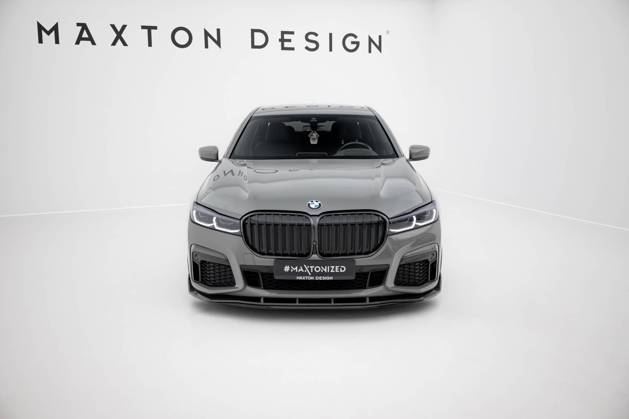 Carbon Fiber Spoilerlippe Front Ansatz passend für + ABS Diffusor BMW 7 M-Paket G11 FL schwarz Hochglanz