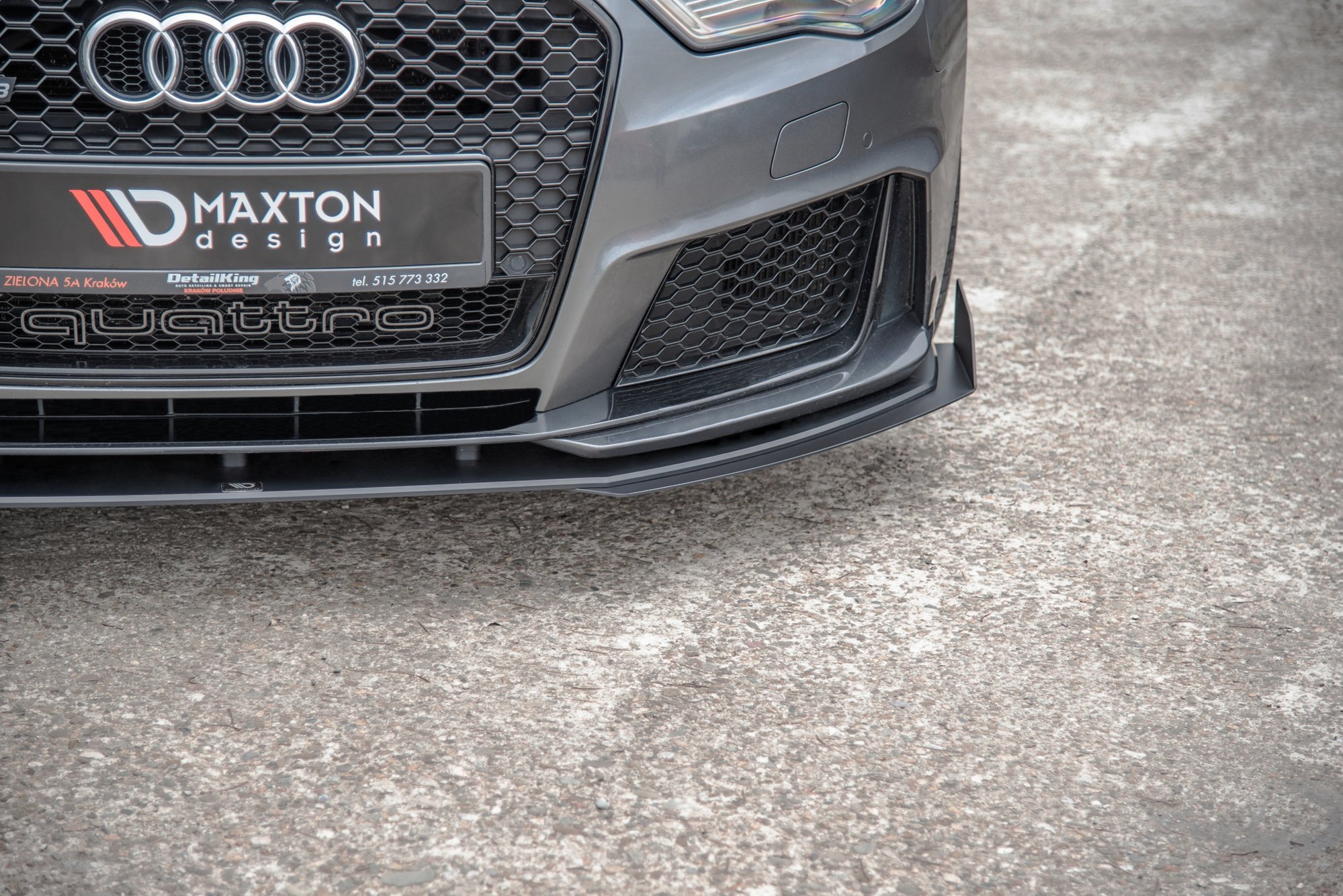 Street Pro Front Ansatz für + Flaps für Audi RS3 8V Sportback schwarz Hochglanz