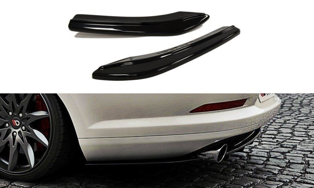 Heck Ansatz Flaps Diffusor für VW Passat CC R36 RLINE vor Facelift schwarz Hochglanz
