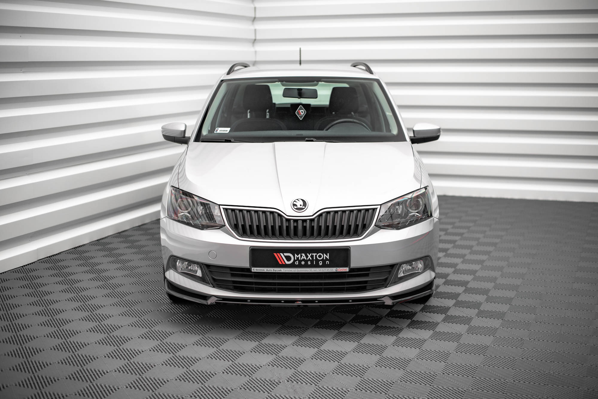 Street+ Spoilerlippe Front Ansatz V.1 passend für Skoda Fabia Mk3 schwarz Hochglanz