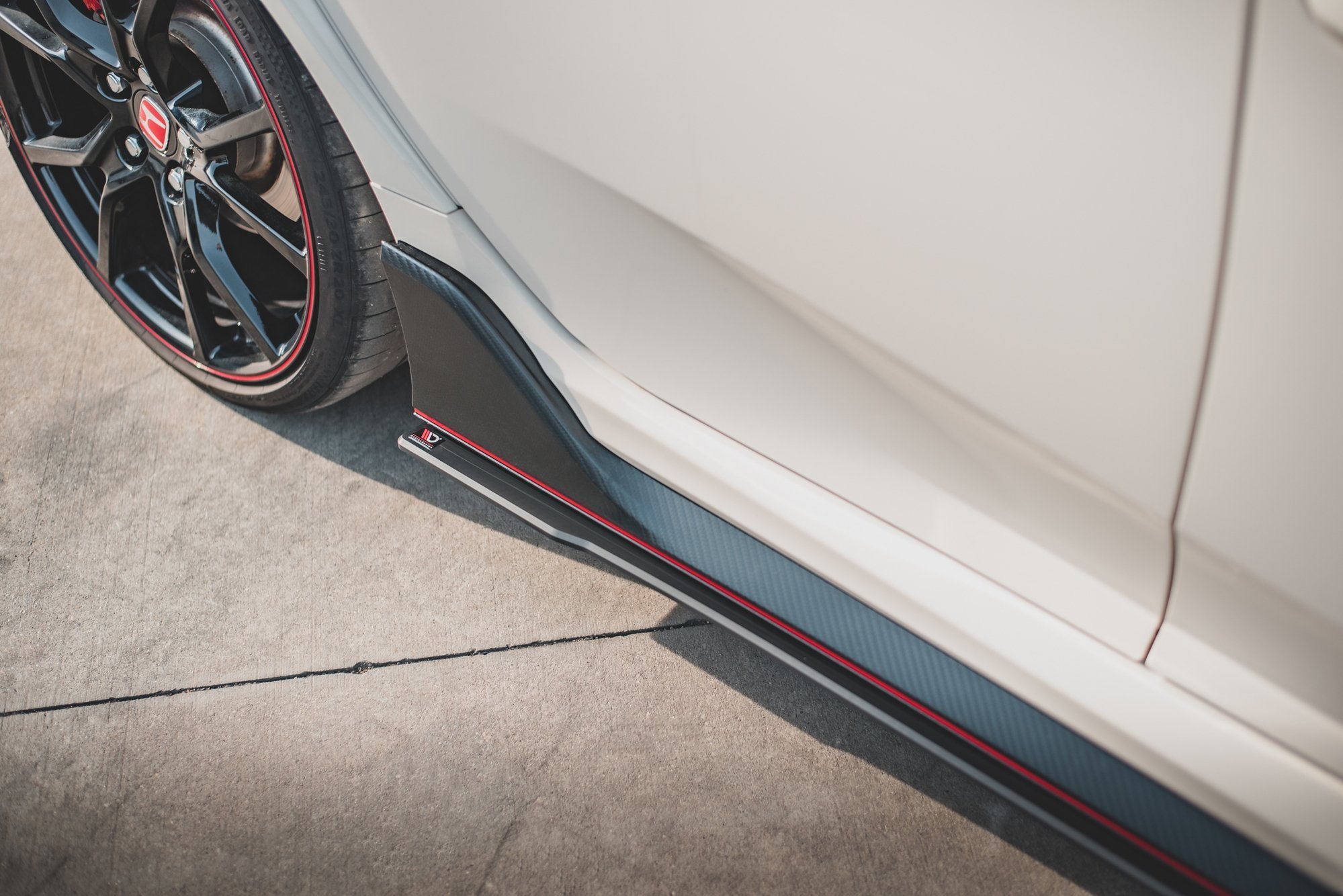 Street Pro Seitenschweller Leisten V.2 passend für Honda Civic X Type-R rot