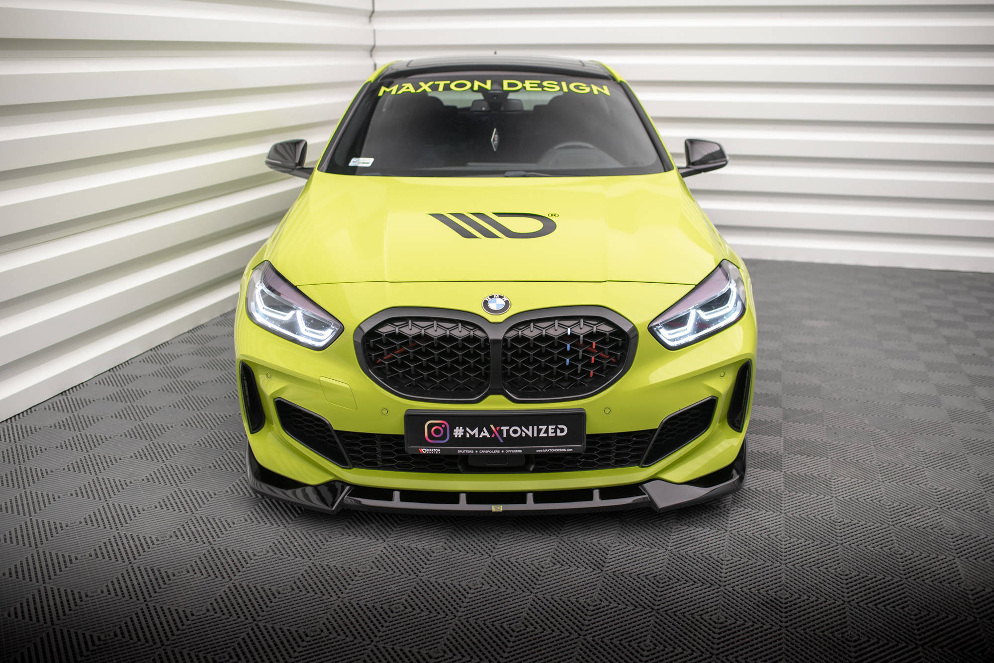 Street+ Spoilerlippe Front Ansatz V.6 passend für BMW 1er M-Paket / M135i / 128ti F40 schwarz Hochglanz