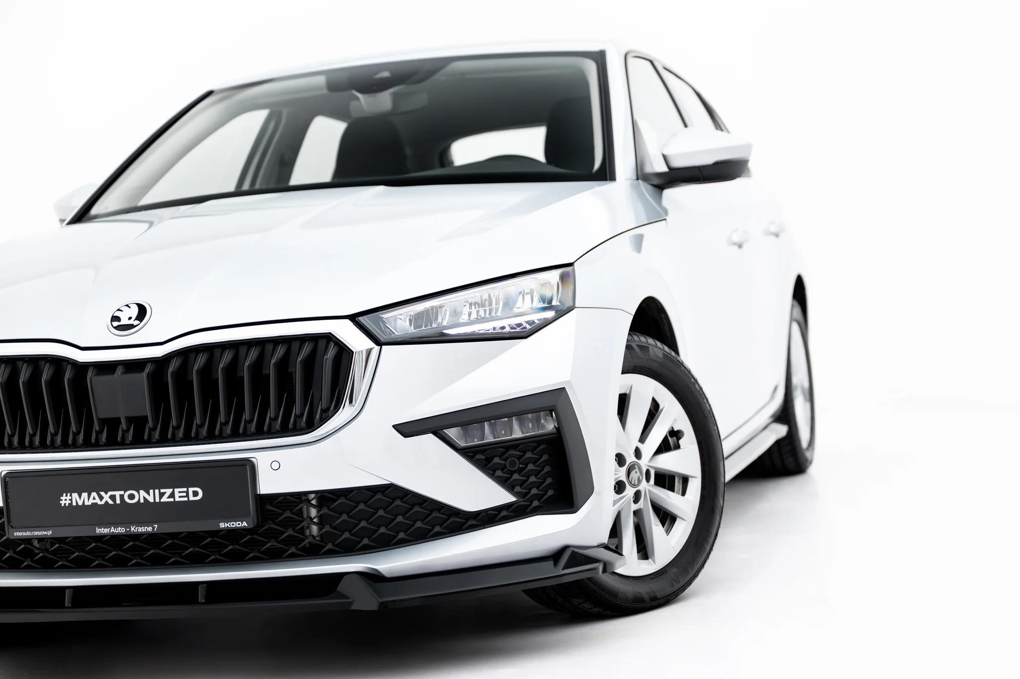 Street+ Spoilerlippe Front Ansatz passend für Skoda Scala Mk1 Facelift schwarz Hochglanz