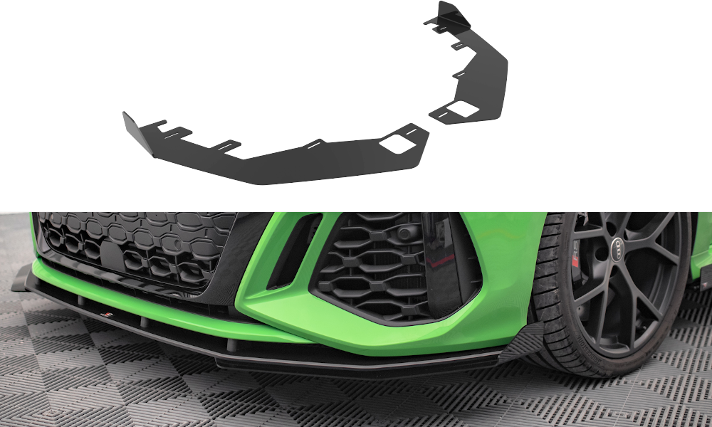 Front Stoßstange Flaps passend für Audi RS3 8Y schwarz Hochglanz