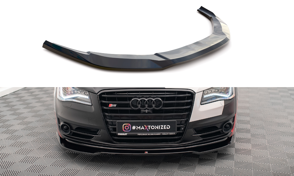 Street+ Spoilerlippe Front Ansatz V.1 passend für Audi S8 D4 schwarz Hochglanz