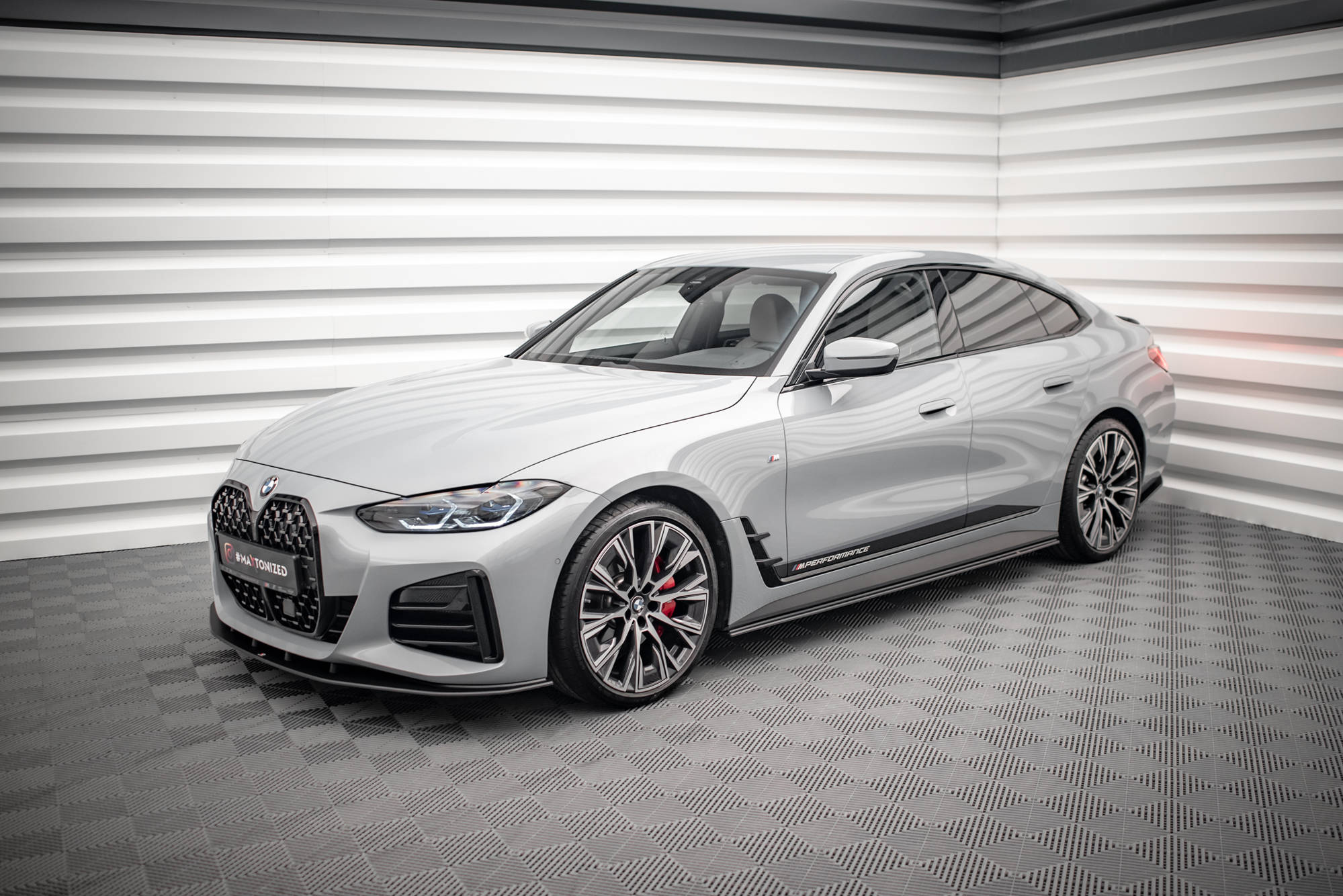Street Pro Seitenschweller Leisten passend für BMW 4er Gran Coupe M-Paket G26 rot