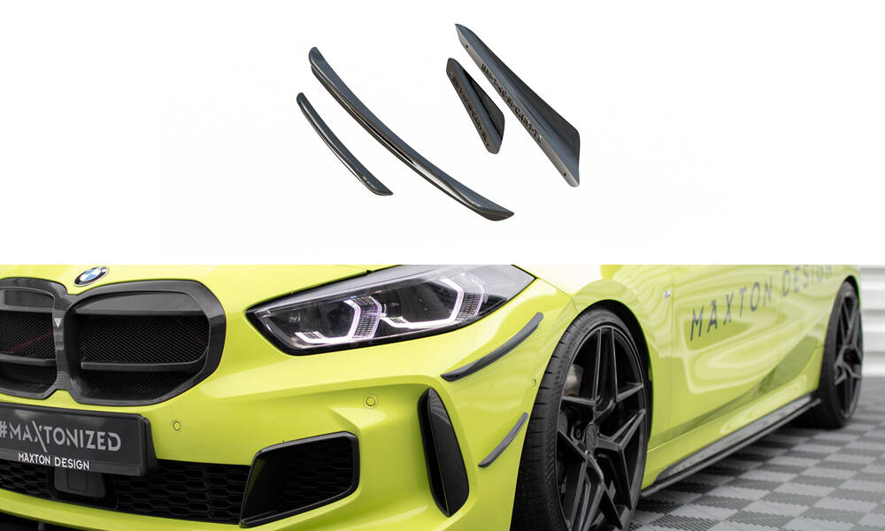 Stoßstangen Flaps Wings vorne Canards passend für BMW 1er M-Paket / M135i / 128ti F40