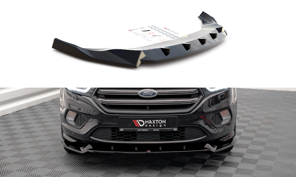 Street+ Spoilerlippe Front Ansatz V.2 passend für Ford Escape ST-Line Mk3 schwarz Hochglanz