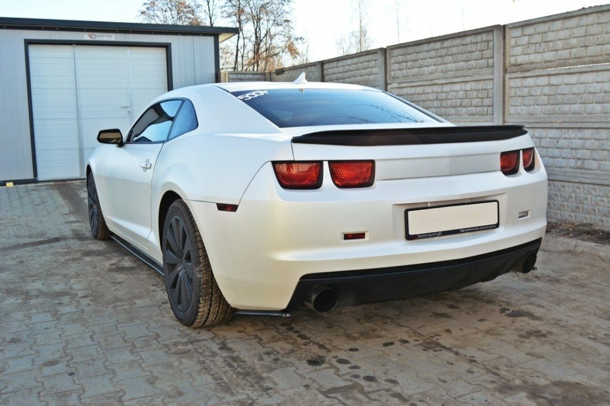 Heck Ansatz Flaps Diffusor für CHEVROLET CAMARO V SS - EU, US VERSION vor Facelift Carbon Look