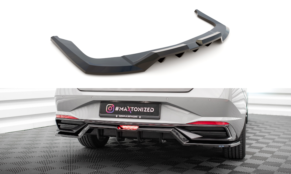 Street+ Mittlerer Diffusor RACE Heck Ansatz passend für Hyundai Elantra Mk7 schwarz Hochglanz
