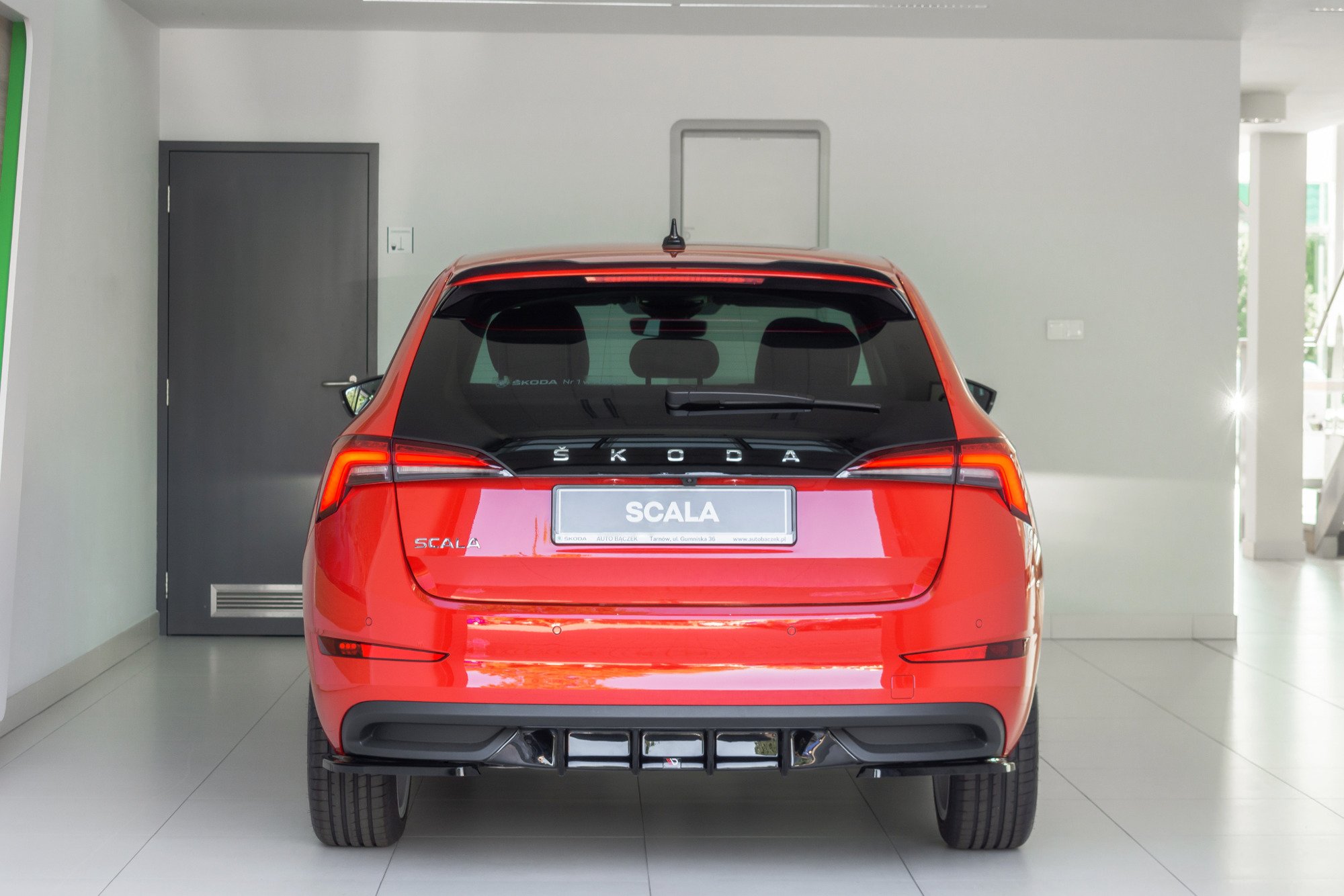 Diffusor Heck Ansatz für Skoda Scala schwarz Hochglanz