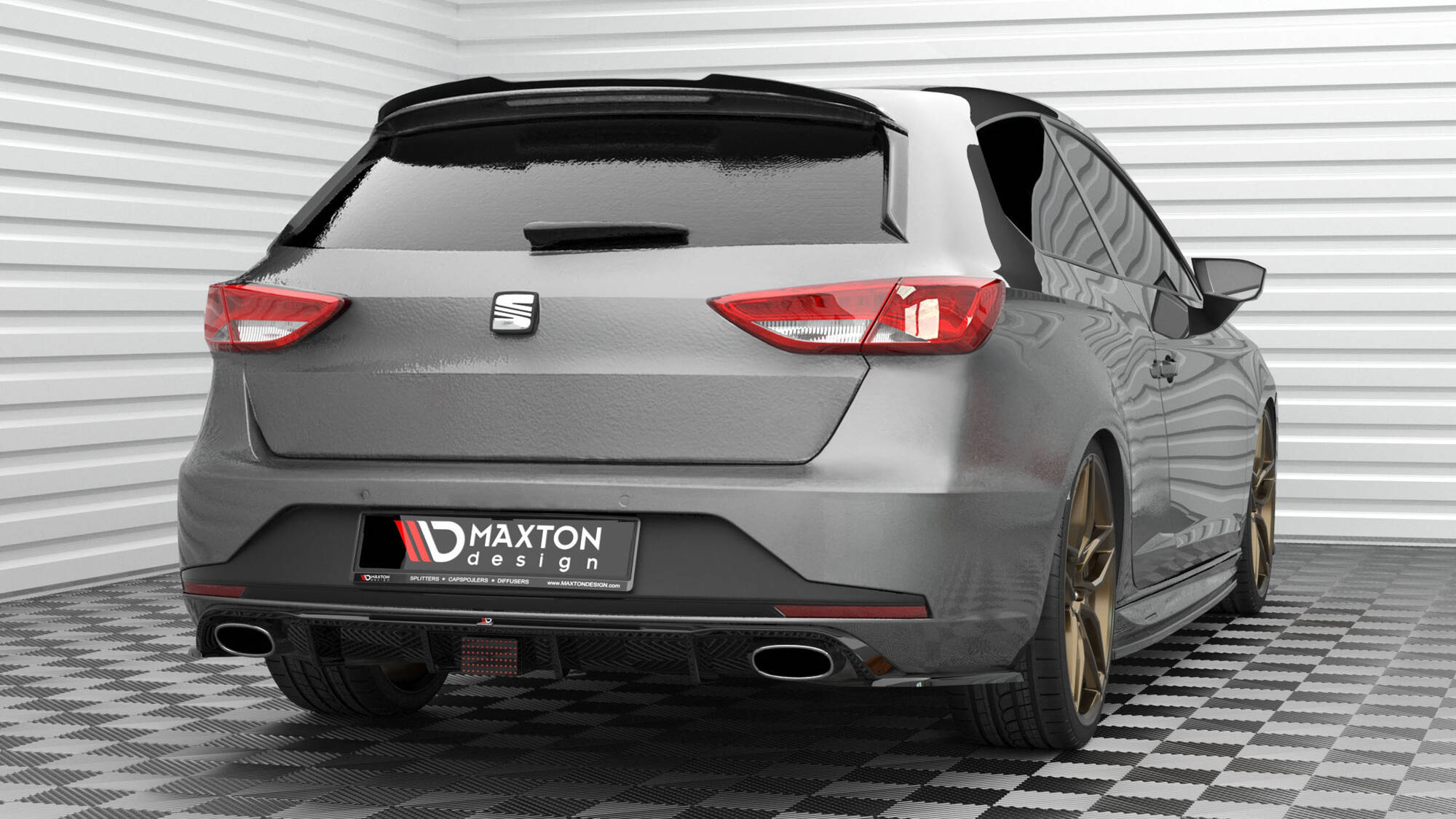 Heck Spoiler Aufsatz Abrisskante V.2 passend für Seat Leon CUPRA Sportstourer Mk3 FL schwarz Hochglanz