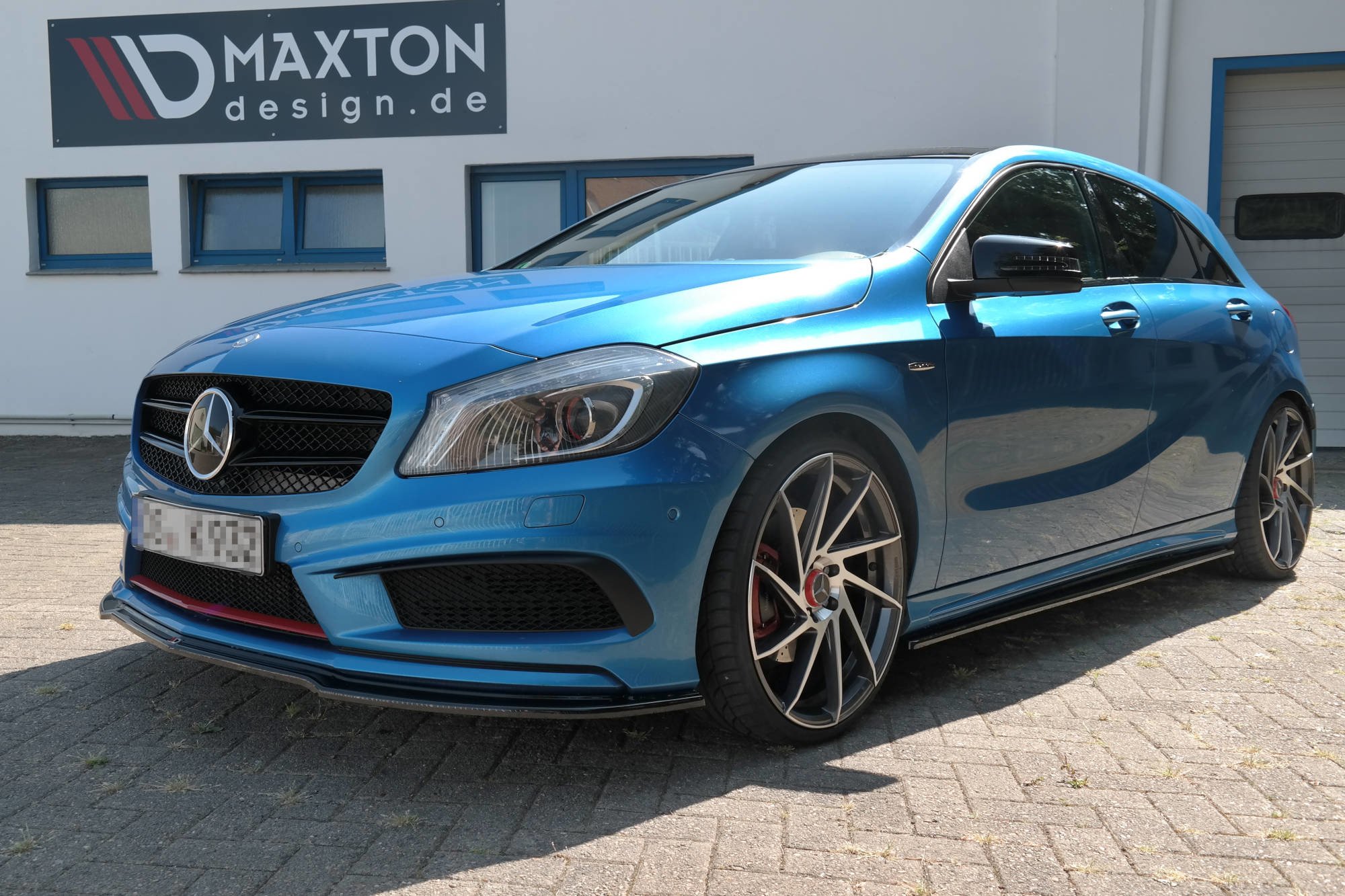 Street+ Spoilerlippe Front Ansatz passend für Mercedes W176 AMG-LINE vor FL schwarz Hochglanz
