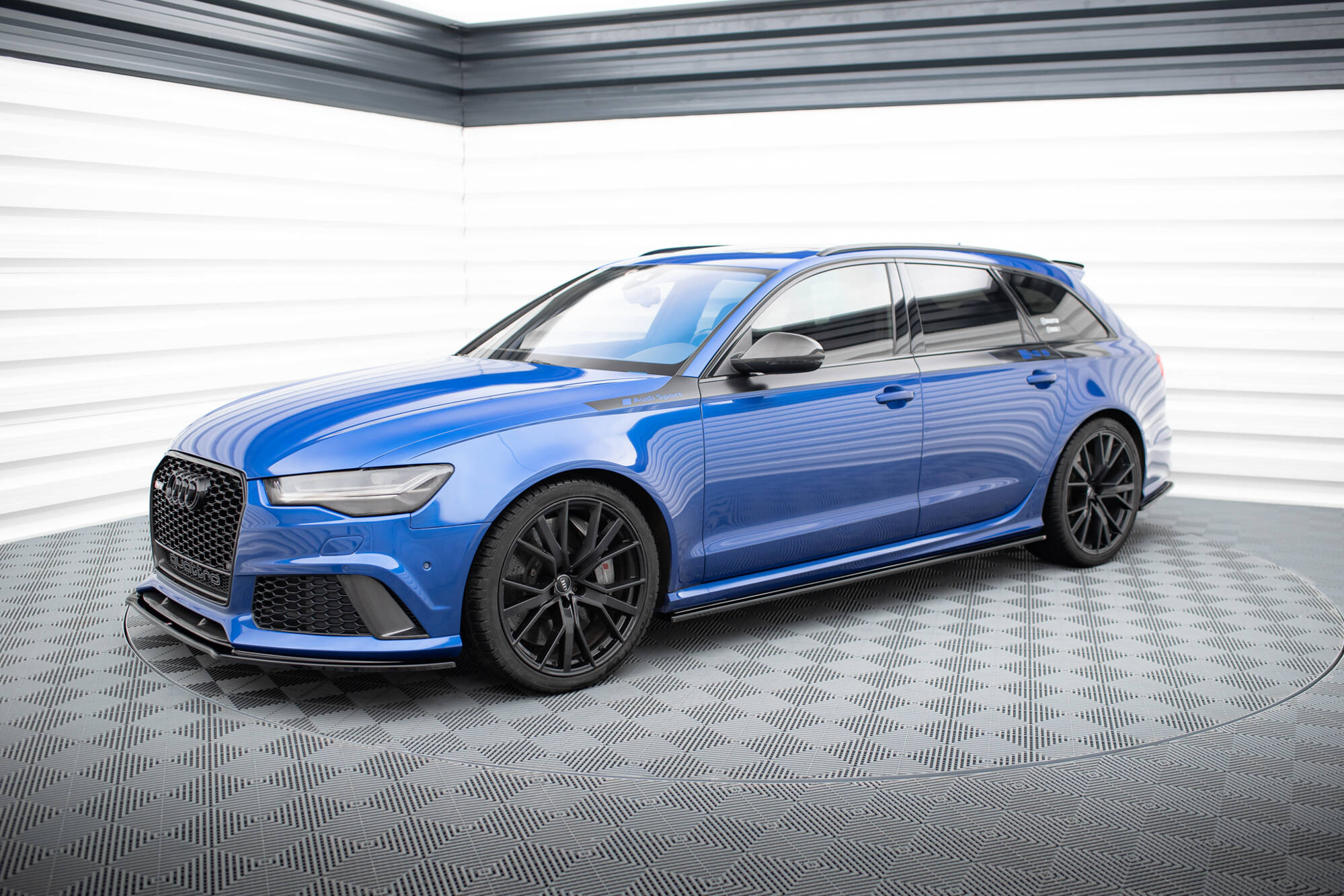 Street+ Seitenschweller Leisten V.1 passend für Audi RS6 C7 / C7 FL schwarz Hochglanz