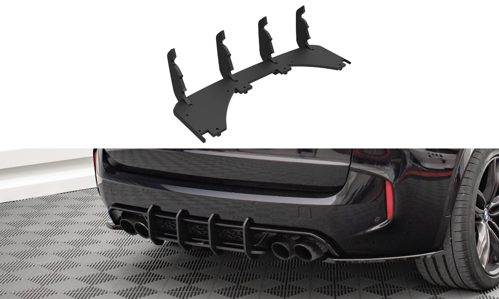 Street Pro Heckschürze Heck Ansatz Diffusor passend für BMW X5 M F85 schwarz-rot