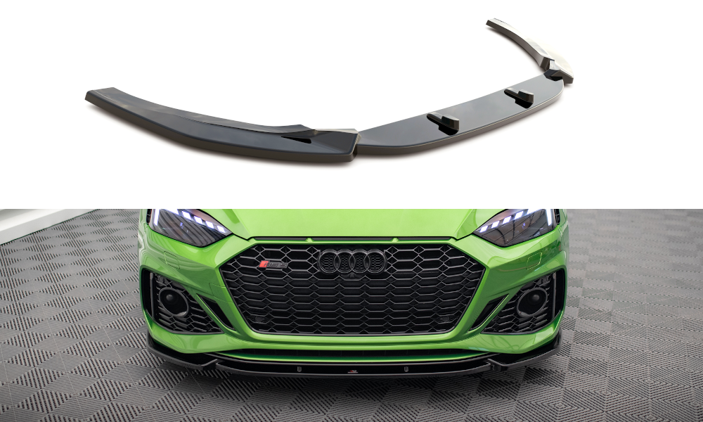 Street+ Spoilerlippe Front Ansatz V.2 passend für Audi RS5 F5 FL schwarz Hochglanz
