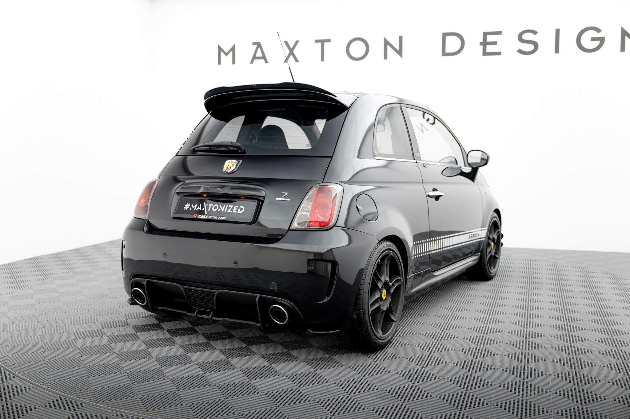 Heckansatz Diffusor passend für ABARTH 500 Mk1 schwarz matt