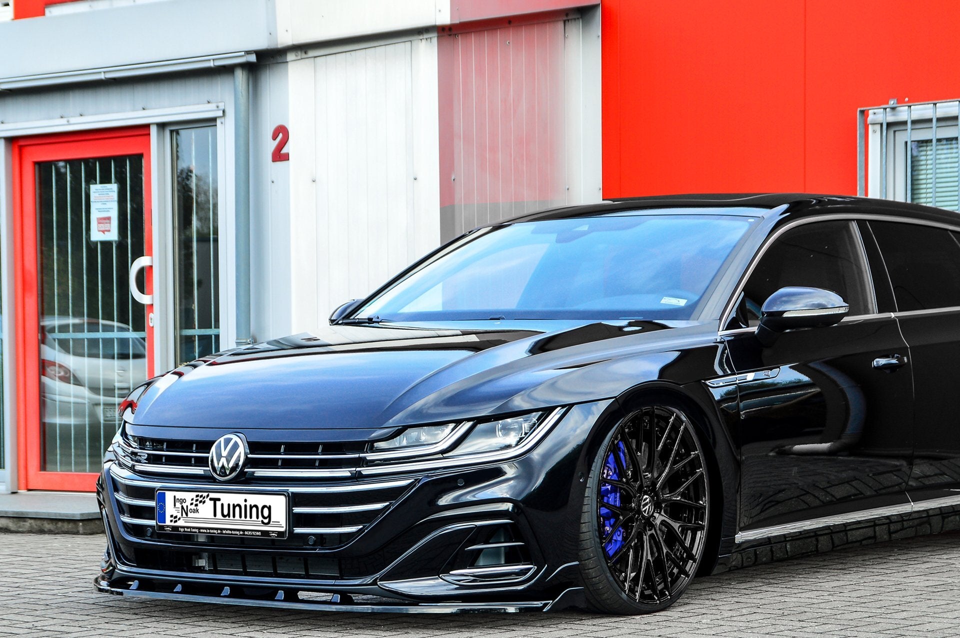 Cup Frontspoilerlippe mit Wing für VW Arteon R-Line inkl-Shooting Break Carbon Optik