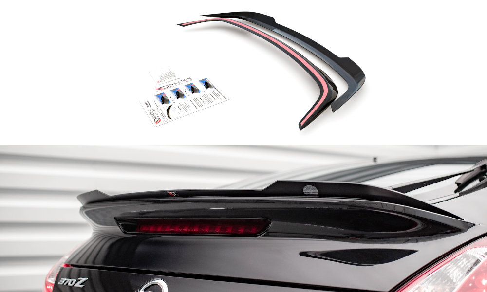 Heck Spoiler Aufsatz Abrisskante passend für Nissan 370Z Nismo FL schwarz Hochglanz