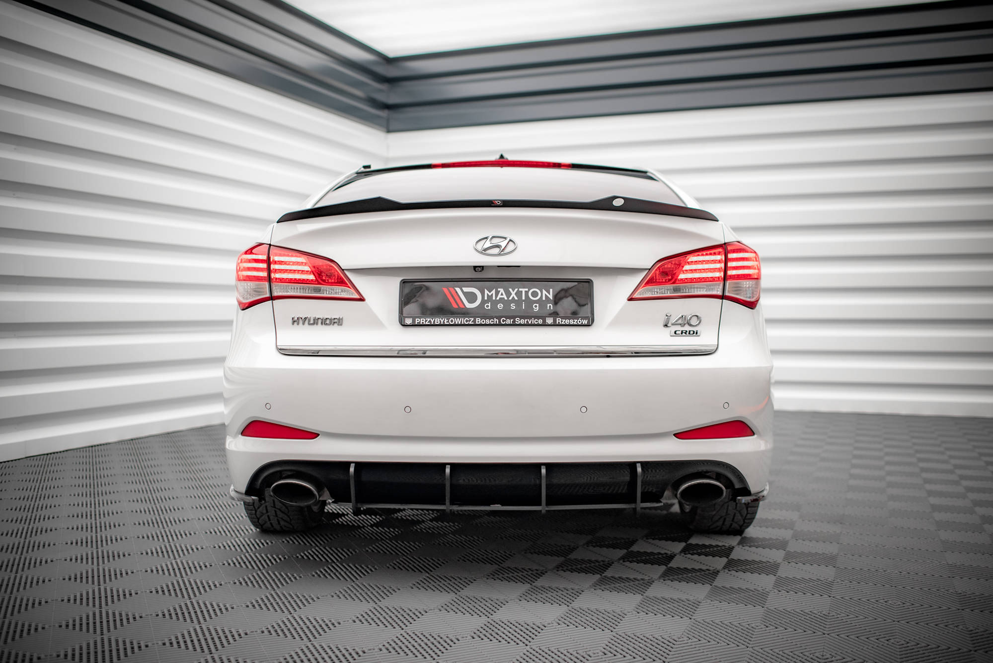 Street Pro Heckschürze Heck Ansatz Diffusor passend für Hyundai I40 Mk1 rot