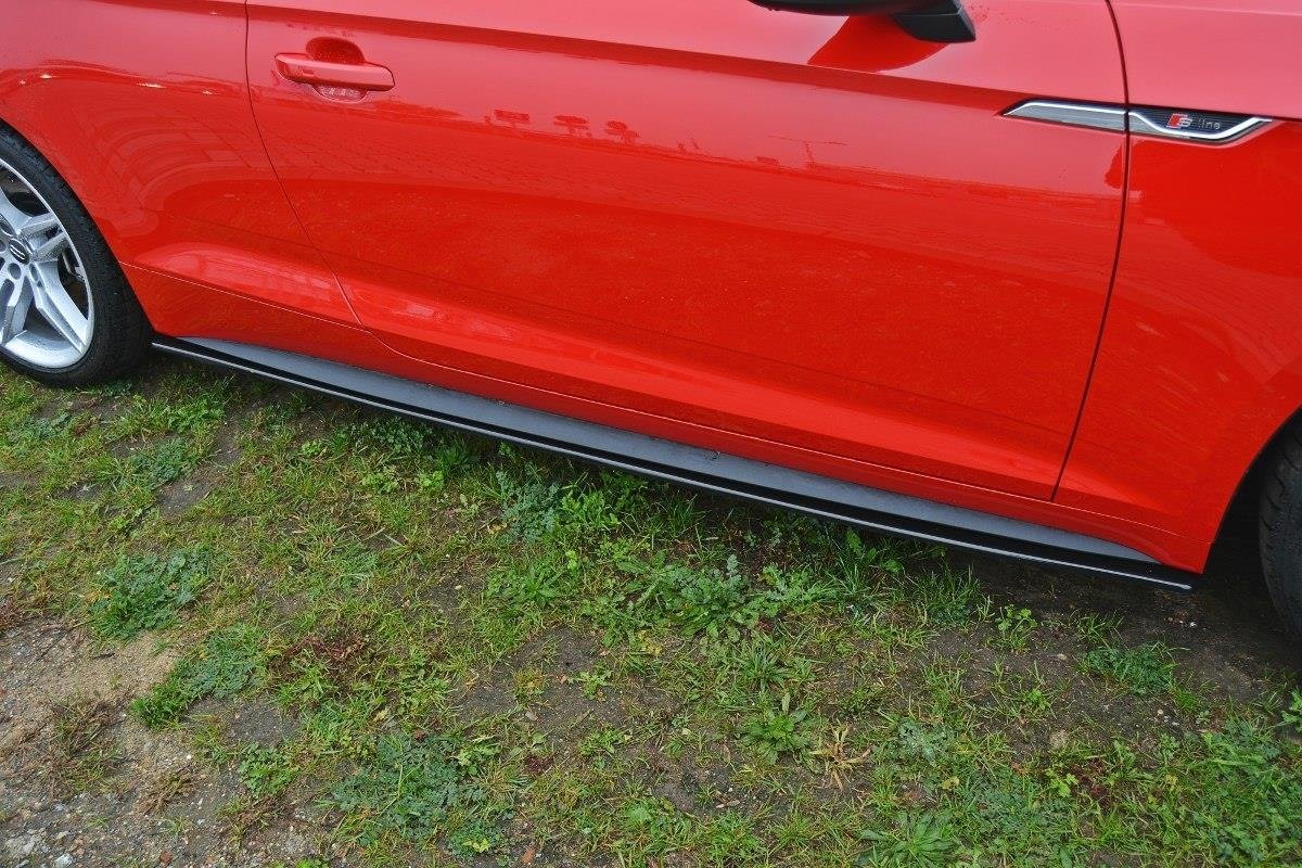 Seitenschweller Ansatz für Audi S5 / A5 S-Line F5 Coupe schwarz Hochglanz