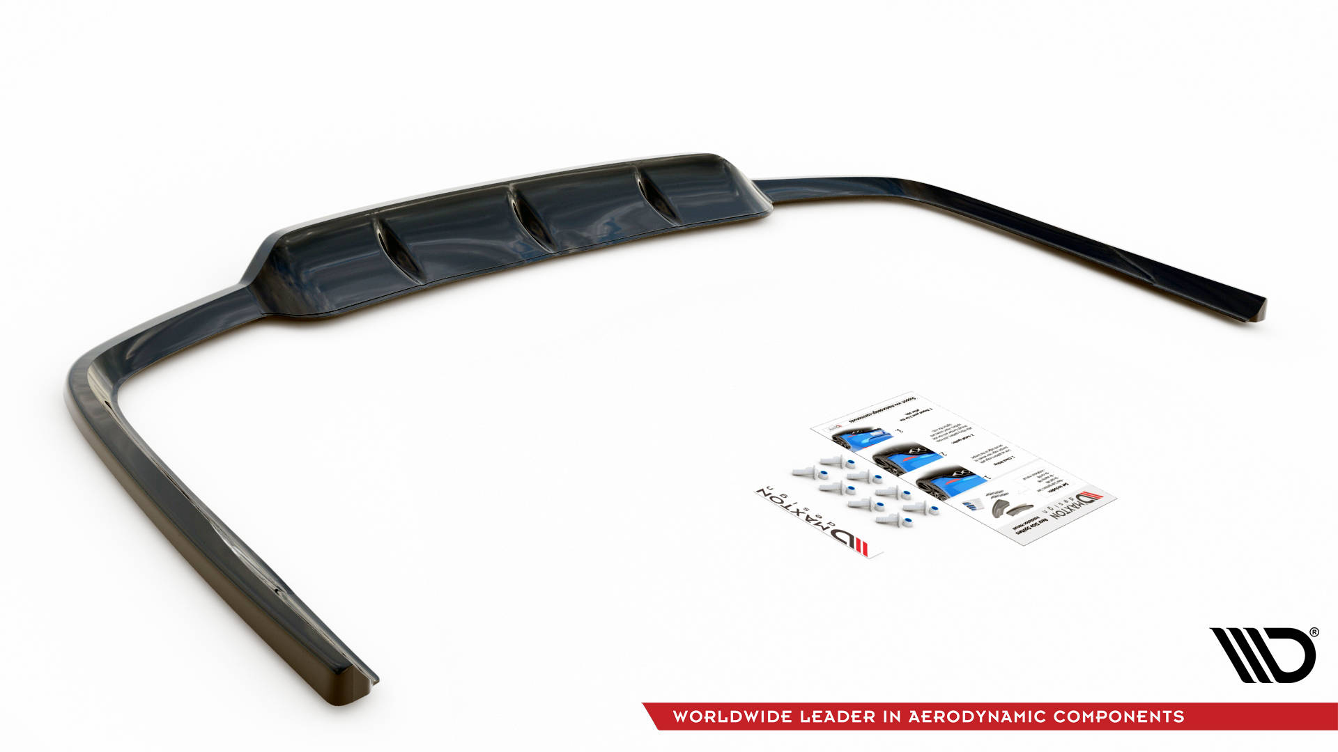 Street+ Mittlerer Diffusor RACE Heck Ansatz passend für Lexus GS F Sport Hybrid Mk4 L10 schwarz Hochglanz