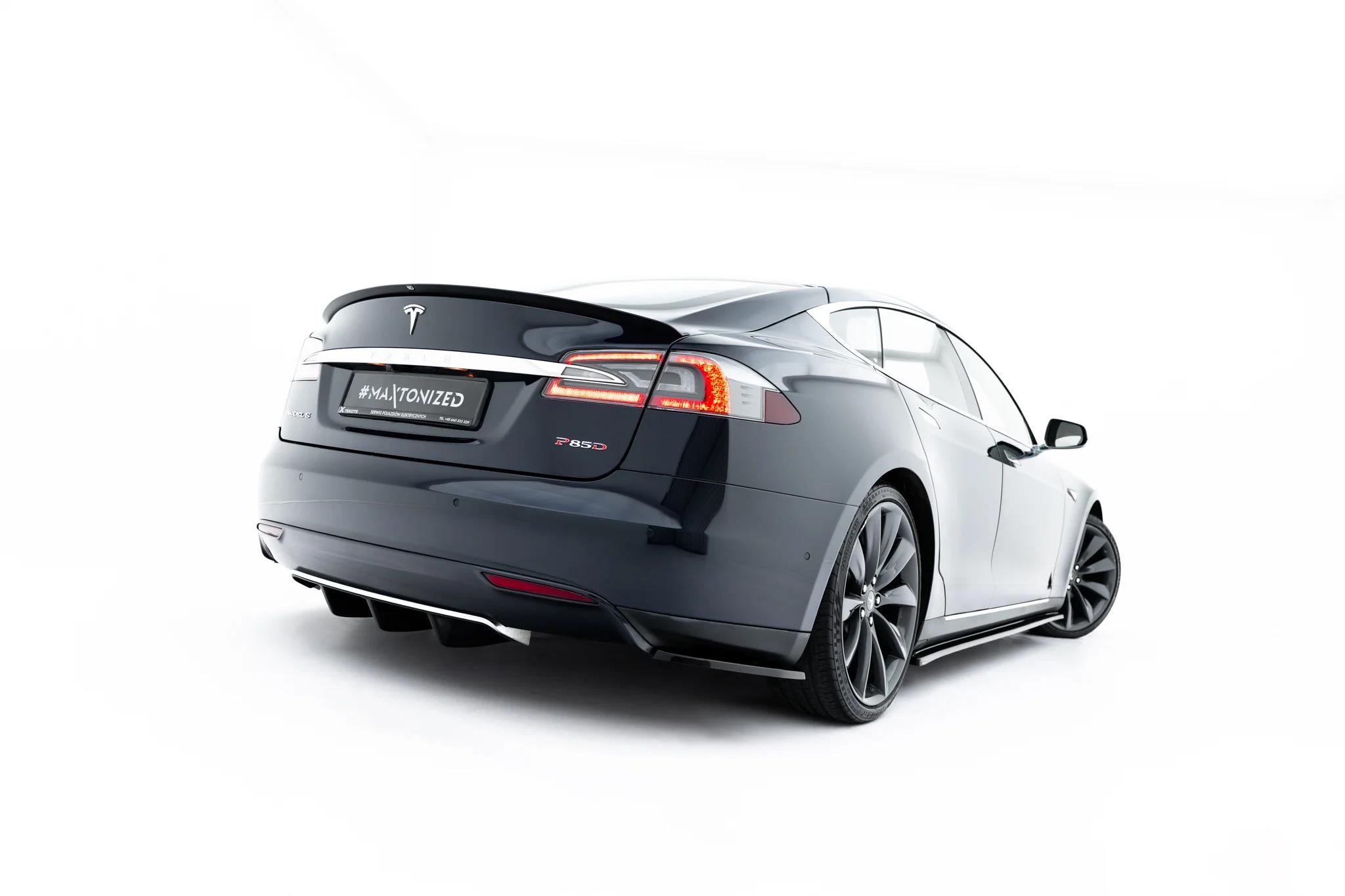 Diffusor Flaps V.1 passend für Tesla Model S Mk1 schwarz Hochglanz