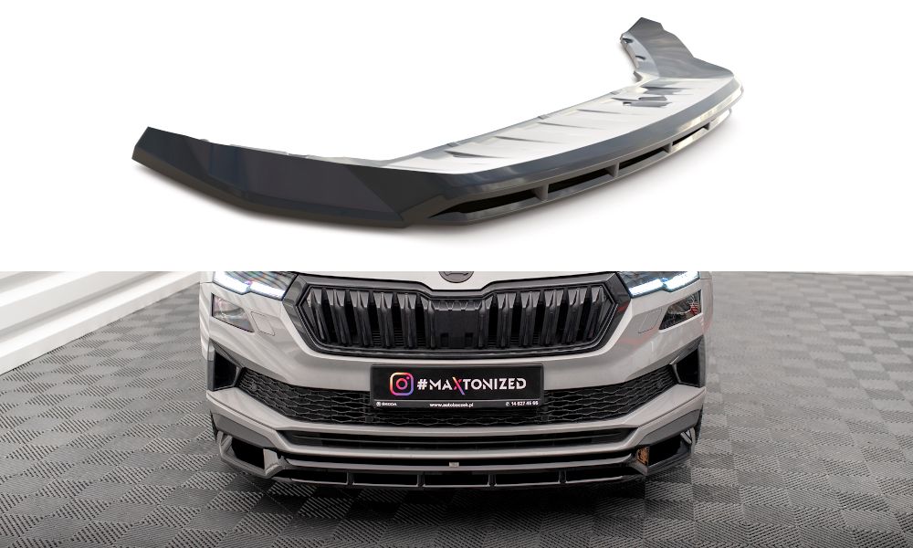 Street+ Spoilerlippe Front Ansatz passend für Skoda Karoq Sportline Mk1 FL schwarz Hochglanz