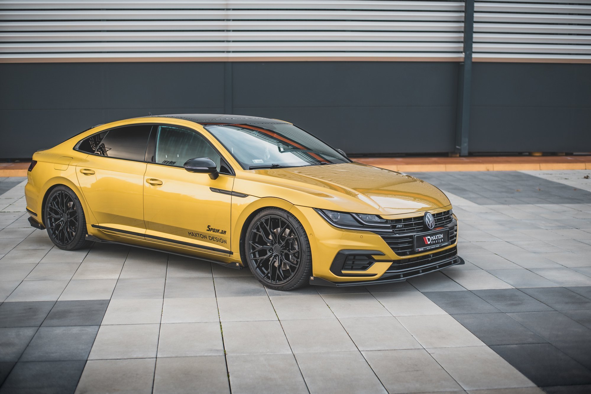Front Stoßstange Flaps passend für VW Arteon R-Line Limousine / Shooting Brake Mk1 schwarz Hochglanz