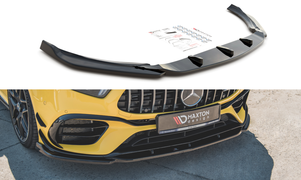 Street+ Spoilerlippe Front Ansatz V.2 passend für Mercedes-AMG A 45 S Aero Pack W177 schwarz Hochglanz