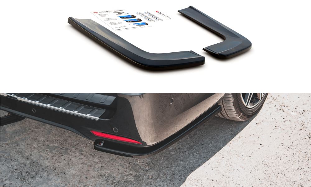 Street+ Heck Ansatz Flaps V.1 passend für Mercedes V-Klasse AMG-Line W447 FL schwarz Hochglanz