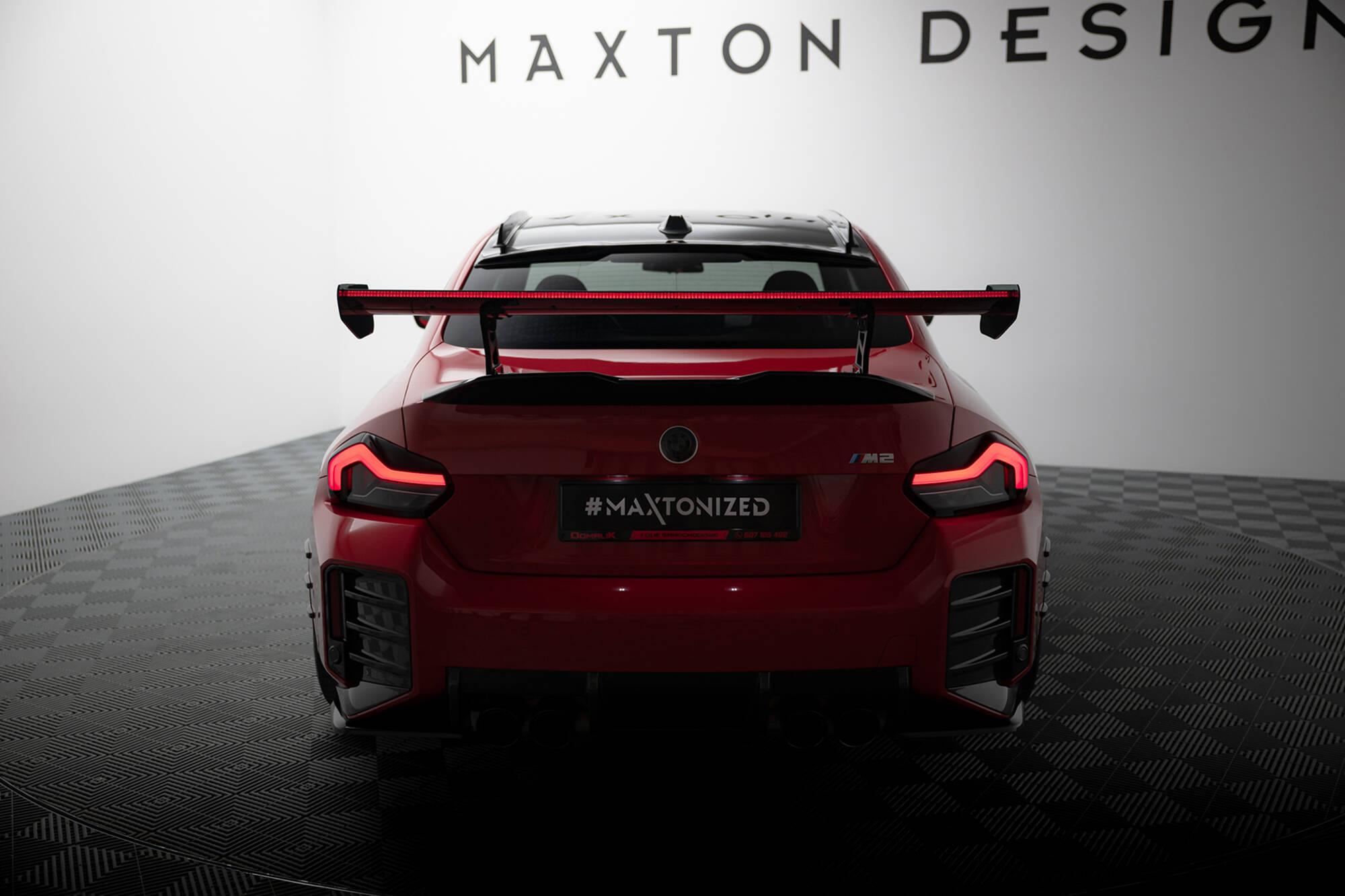 Carbon Heck Spoiler Heckflügel Standfuß Innen + LED passend für BMW M2 G87