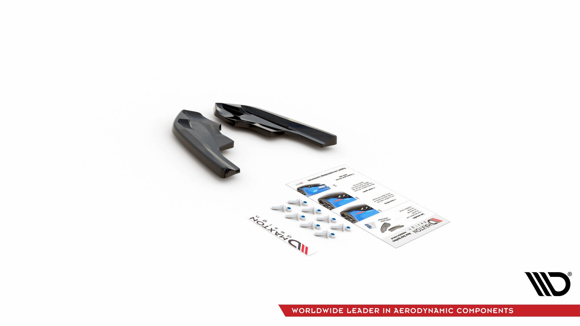 Street+ Heck Ansatz Flaps V.4 passend für VW Golf R Hatchback Mk8 FL schwarz Hochglanz