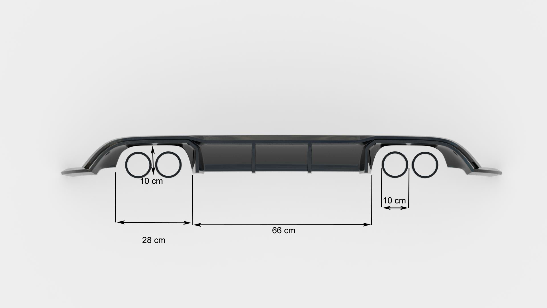 Diffusor Heck Ansatz V.3 für VW Golf R Mk7 Facelift schwarz Hochglanz