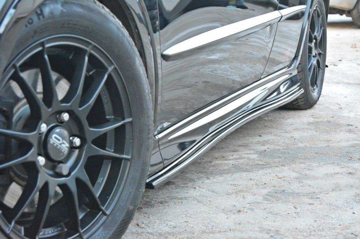 Street+ Seitenschweller Leisten passend für Honda Civic Type-S/R Mk8 schwarz Hochglanz