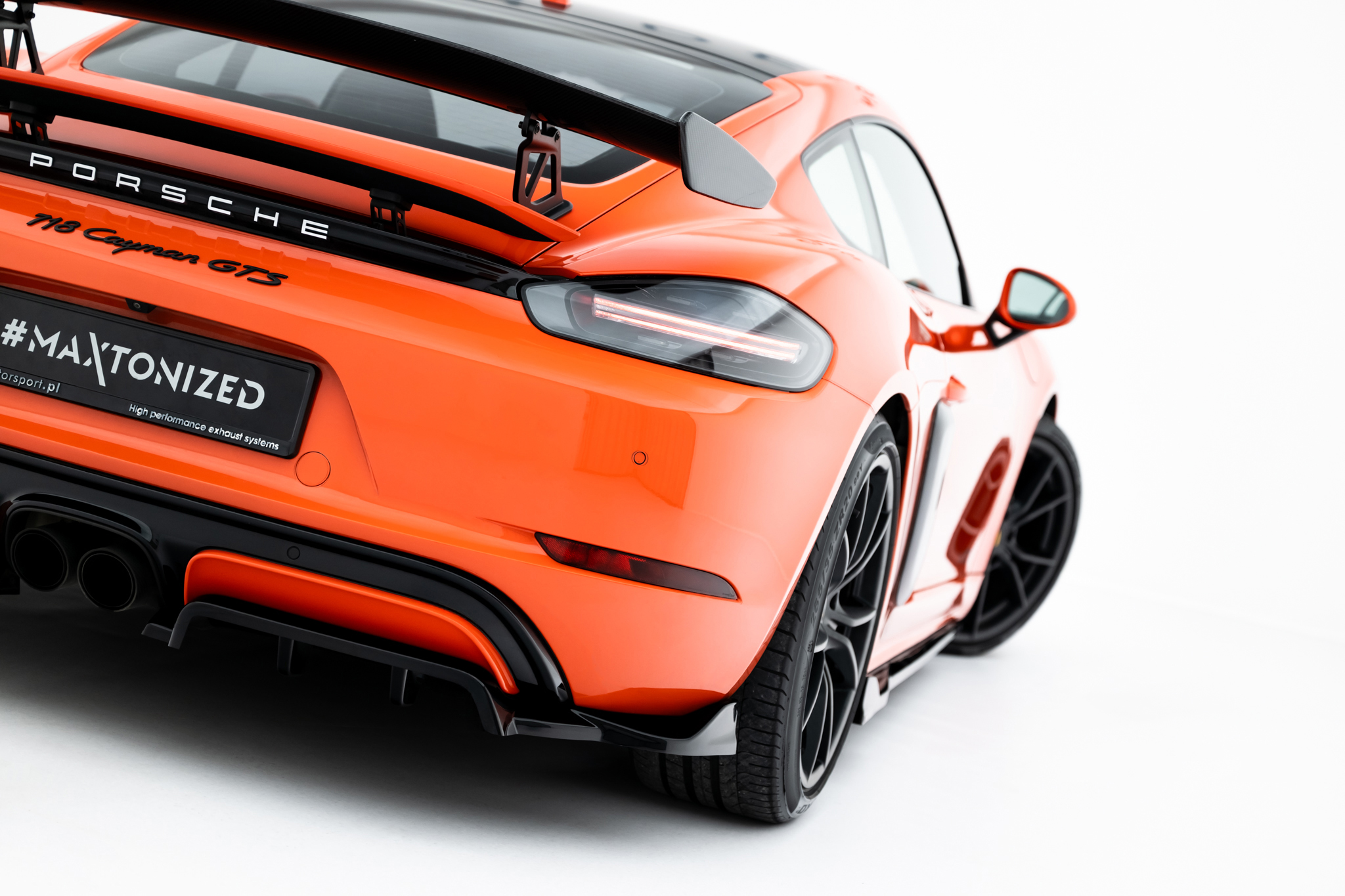 Street+ Mittlerer Diffusor RACE Heck Ansatz passend für Porsche 718 Cayman GTS 982c schwarz Hochglanz
