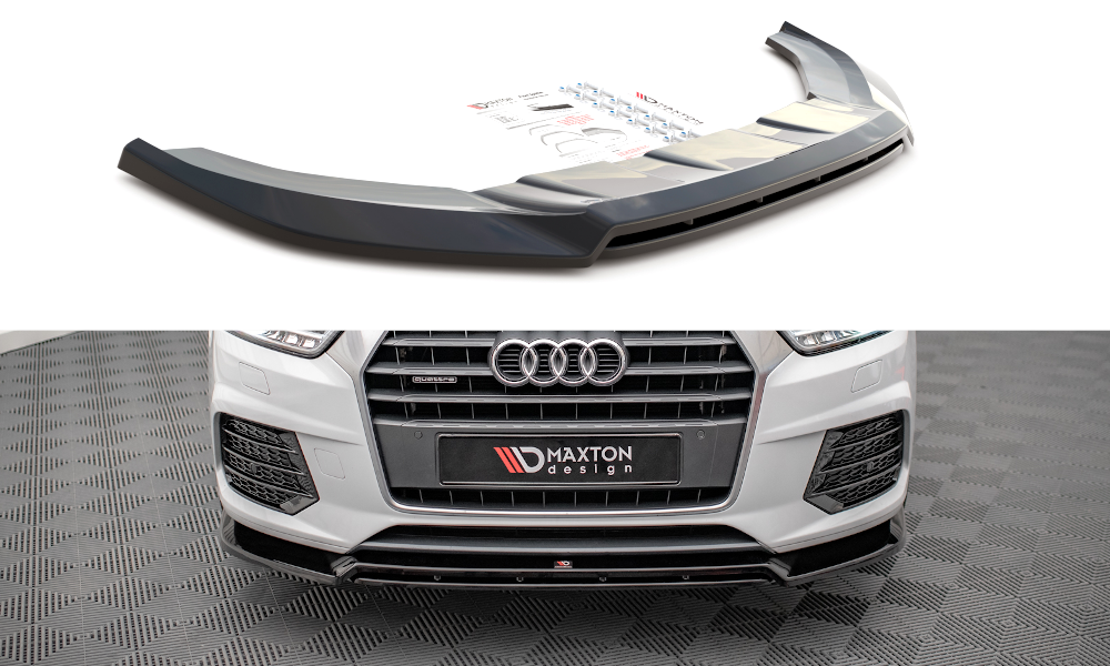 Street+ Spoilerlippe Front Ansatz V.2 passend für Audi Q3 Sport 8U FL schwarz Hochglanz
