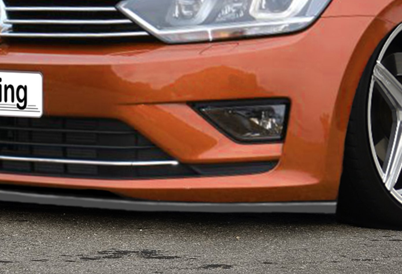 Cup Frontspoilerlippe für VW Golf 7 Sportsvan AU Schwarz Matt