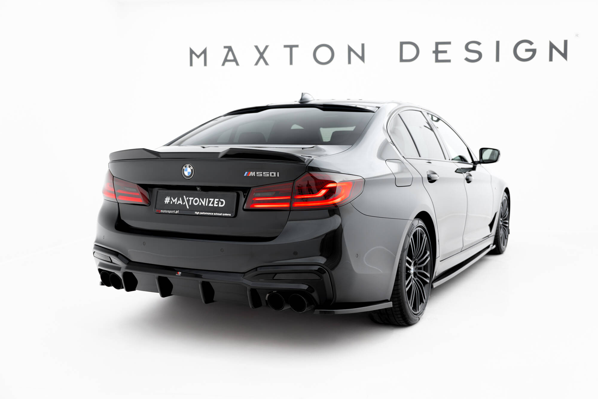Heck Spoiler Aufsatz Abrisskante 3D passend für BMW M550i / 5 M-Paket Limousine G30 schwarz Hochglanz