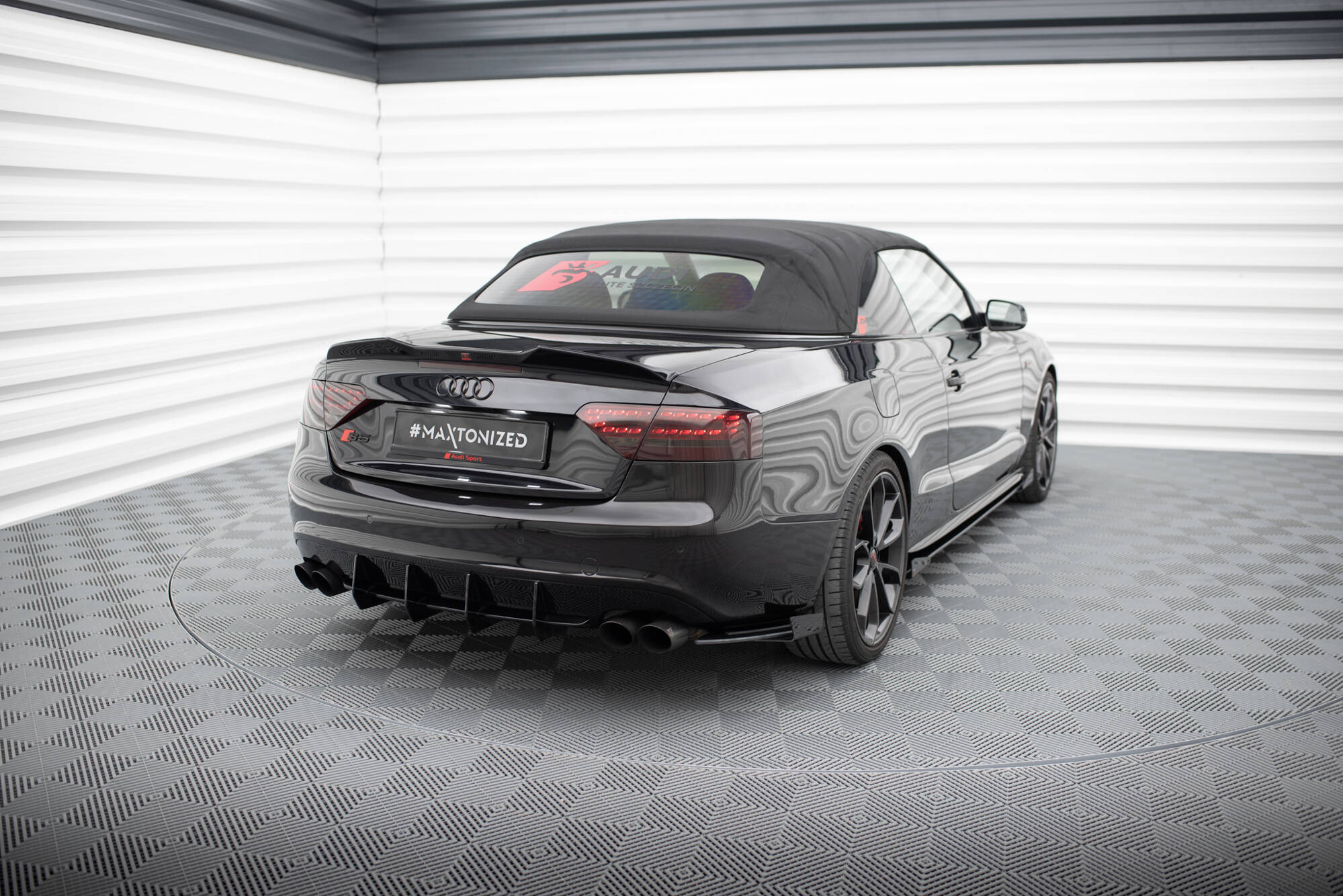 Street Pro Heck Ansatz Flaps passend für Audi S5 / A5 S-Line Coupe / Cabriolet 8T rot+ Hochglanz Flaps