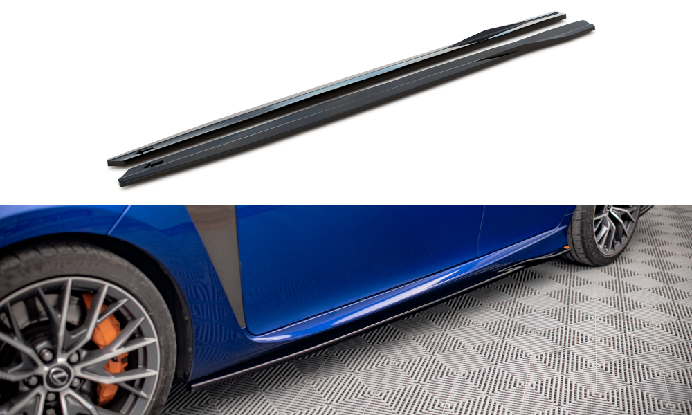 Street+ Seitenschweller Leisten passend für Lexus GS F Mk4 FL schwarz Hochglanz