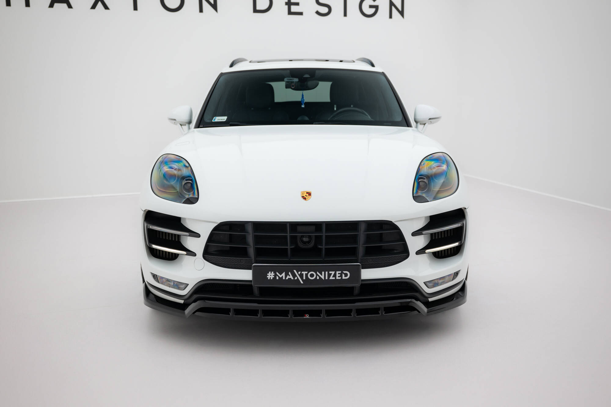 Street+ Spoilerlippe Front Ansatz passend für Porsche Macan Turbo Mk1 schwarz Hochglanz