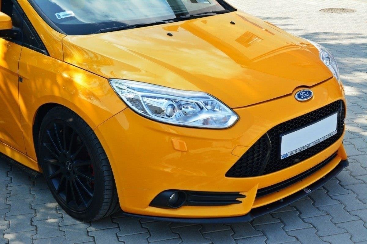 Street+ Spoilerlippe Front Ansatz passend für Ford Focus ST Mk3 CUPRA schwarz Hochglanz