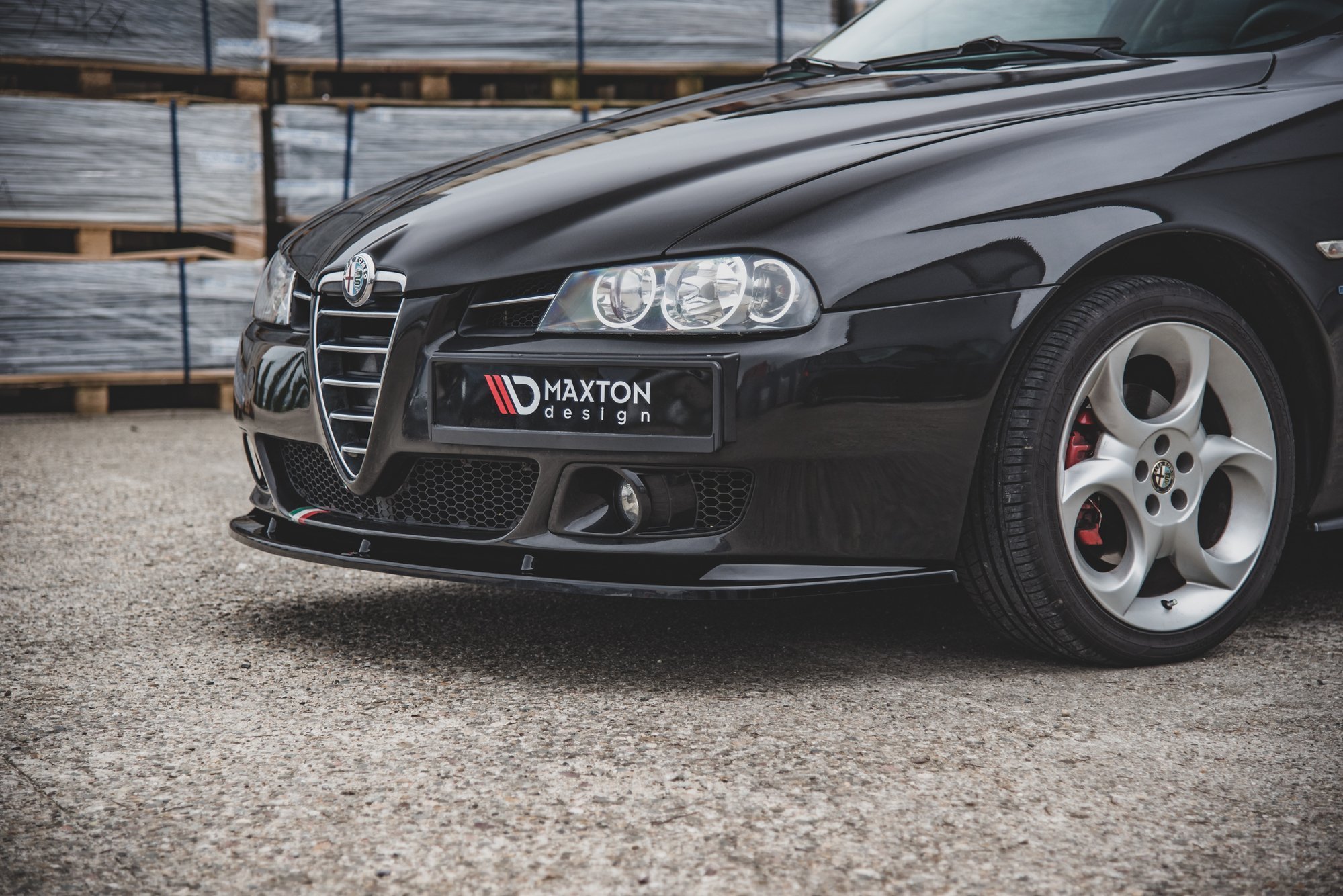 Front Ansatz für Alfa Romeo 156 Facelift schwarz Hochglanz