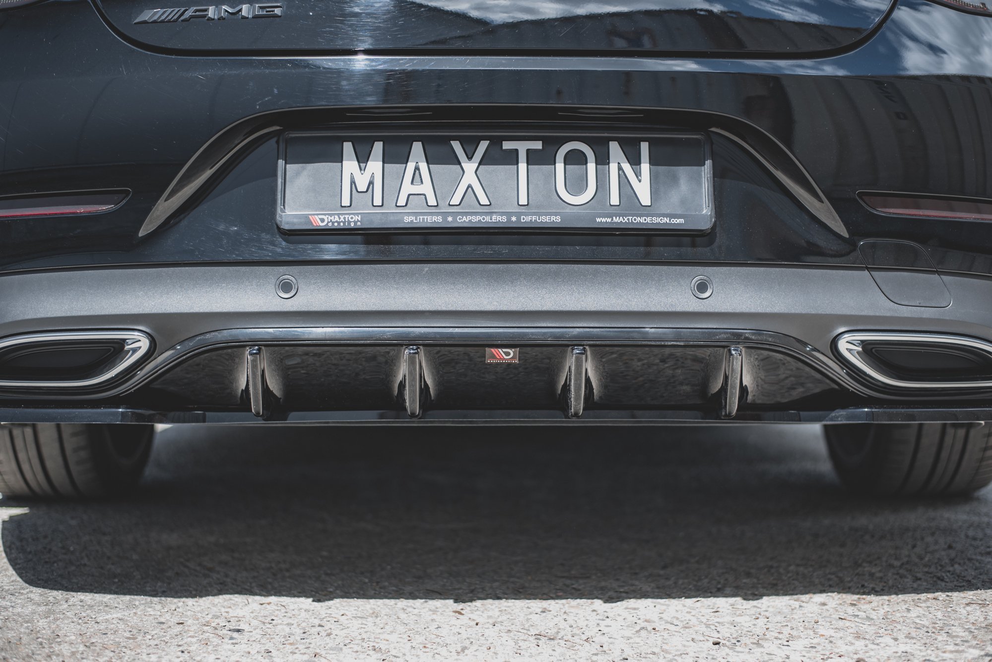 Diffusor Heck Ansatz für Mercedes-Benz CLS AMG-Line C257 schwarz Hochglanz